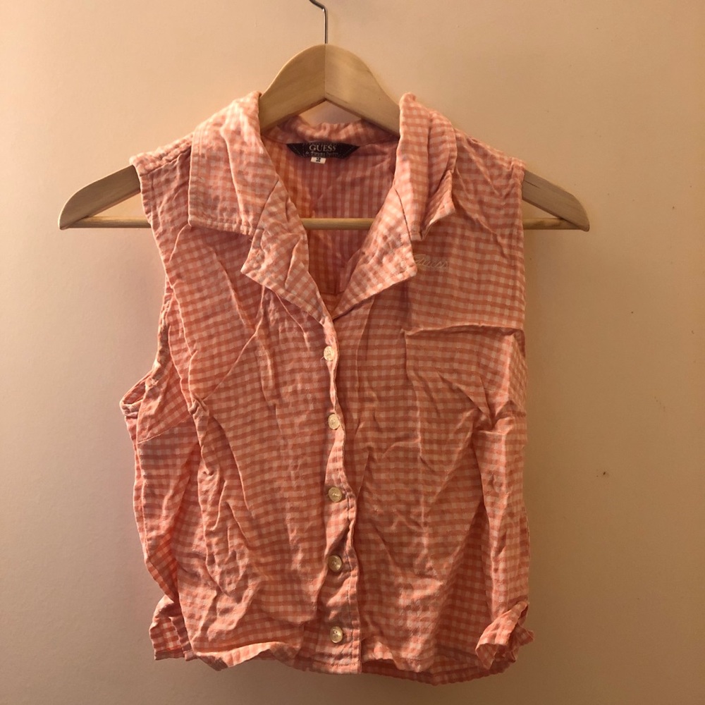 Vintage Guess Front Button Crop Top